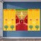 Ganesha Backdrop Indian Traditional Cloth 5x8 Feet Backdrop Pooja Banner Indian Wall Art Photo Decor Banner Diwali Decor Wedding Backdrop Decorative Pooja Cloth